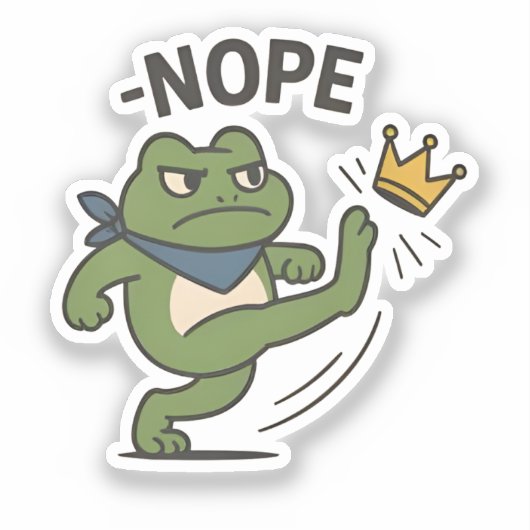 No Kings in America Frog No Kings Democracy Sticker (Voorkant)