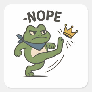 No Kings in America Frog No Kings Democracy Vierkante Sticker