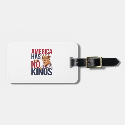 No Kings In America Funny America Has No King Poli Bagagelabel (Voorkant horizontaal)