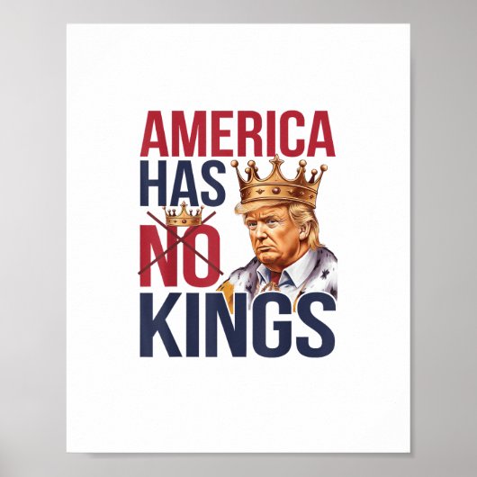 No Kings In America Funny America Has No King Poli Poster (Voorkant)
