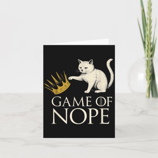 No Kings In America Funny Black Cat Kicking Crown  Kaart (Voorkant)