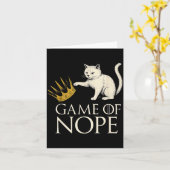 No Kings In America Funny Black Cat Kicking Crown  Kaart (Gele Bloem)