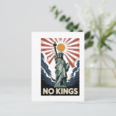 No Kings In America Liberity Status USA Democrats Feestdagenkaart (Staand voorkant)