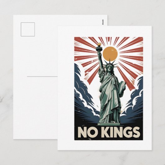 No Kings In America Liberity Status USA Democrats Feestdagenkaart (Voorkant / Achterkant)