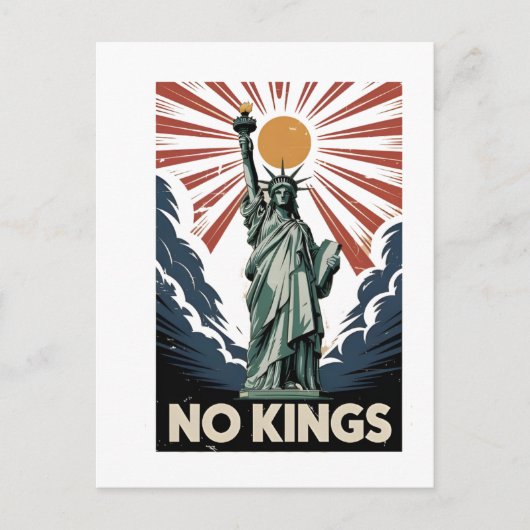 No Kings In America Liberity Status USA Democrats Feestdagenkaart (Voorkant)