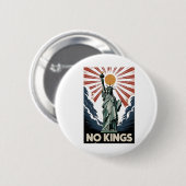 No Kings In America Liberity Status USA Democrats Ronde Button 5,7 Cm (Voorkant /achterkant)