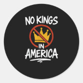 No Kings In America No Crown Minimal Clean Ronde Sticker (Voorkant)