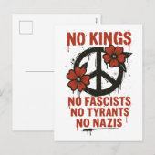 No Kings in America, No Kings Day Protest Feestdagenkaart (Voorkant / Achterkant)