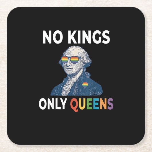 No Kings In America Only Queens Funny Queer Gay Pr Kartonnen Onderzetters (Voorkant)