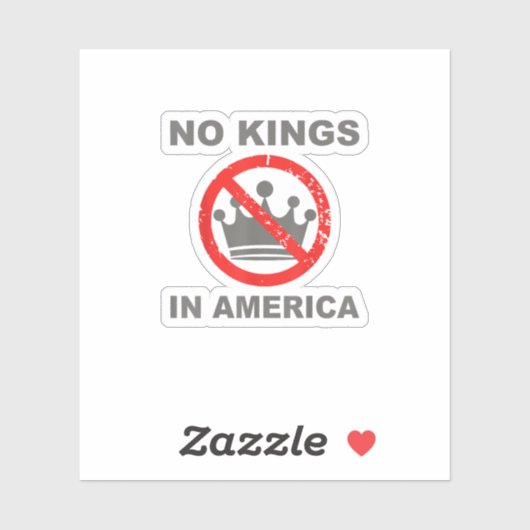 No Kings In America Patriotic Casual Sticker (Vel)