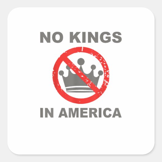 No Kings In America Patriotic Casual Vierkante Sticker (Voorkant)