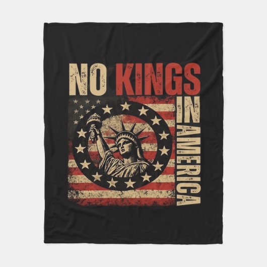No Kings In America Patriotic Grunge Classic Vinta Fleece Deken (Voorkant)