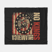 No Kings In America Patriotic Grunge Classic Vinta Fleece Deken (Voorkant (Horizontaal))