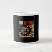 No Kings In America Patriotic Grunge Classic Vinta Grote Koffiekop (Voorkant)