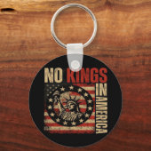 No Kings In America Patriotic Grunge Classic Vinta Sleutelhanger (Voorkant)