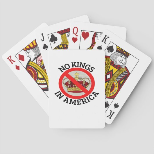 No Kings In America Patriotic Style Pokerkaarten (Achterkant)