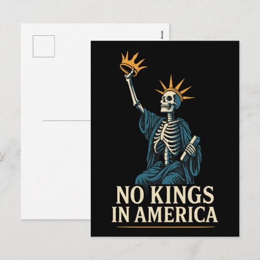 No Kings in America Protest Feestdagenkaart (Voorkant / Achterkant)