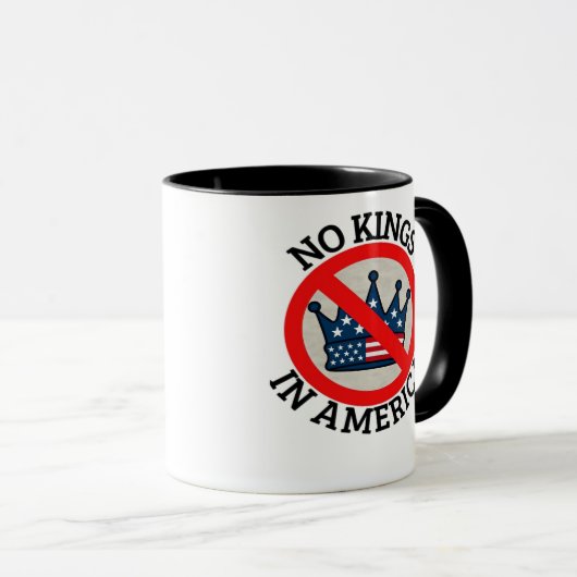 No Kings In America Retro Classic Mok (Voorkant rechts)
