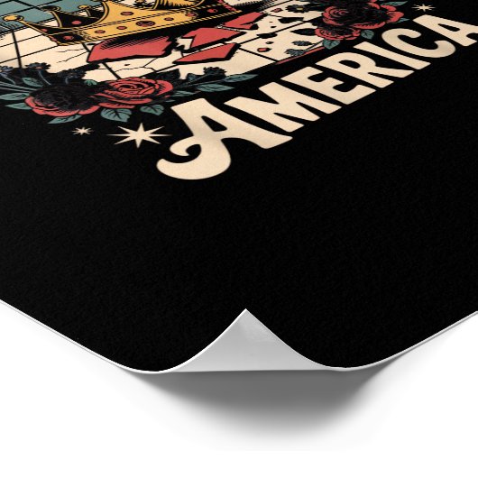 No Kings In America Retro Classic Poster (Hoek)