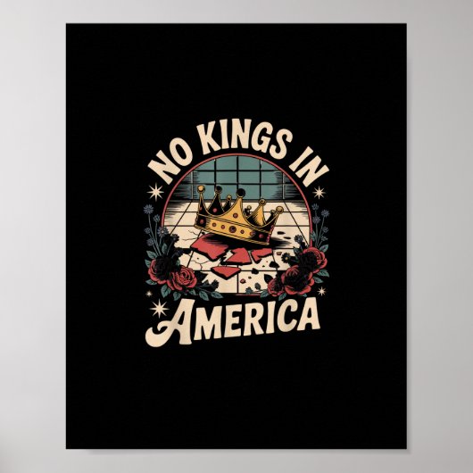 No Kings In America Retro Classic Poster (Voorkant)