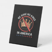 No Kings In America Retro Classic Reclamebord Met Voetstuk (Voorkant)