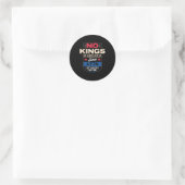 No Kings In America Retro Classic Ronde Sticker (Tas)