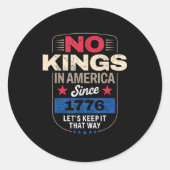 No Kings In America Retro Classic Ronde Sticker (Voorkant)