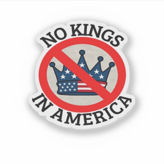 No Kings In America Retro Classic Sticker (Voorkant)