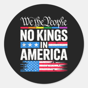 No Kings in America Shirt verwerpt Kings Patrioti Ronde Sticker