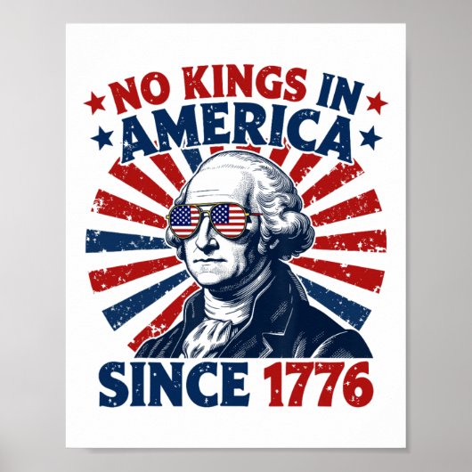 No Kings In America Since 1776 Distressed Flag Usa Poster (Voorkant)