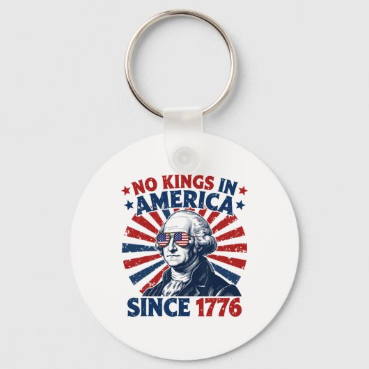 No Kings In America Since 1776 Distressed Flag Usa Sleutelhanger (Voorkant)
