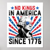 No Kings In America Since 1776 Distressed Usa Flag Poster (Voorkant)