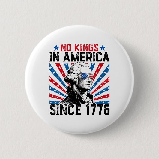 No Kings In America Since 1776 Distressed Usa Flag Ronde Button 5,7 Cm (Voorkant)