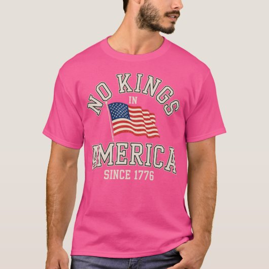 No Kings in America Since 1776 Distressed USA Flag T-shirt (Voorkant)