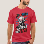 No Kings in America Since 1776 Distressed USA Flag T-shirt (Voorkant)