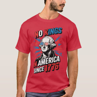 No Kings in America Since 1776 Distressed USA Flag T-shirt