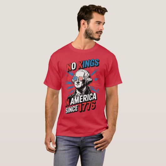 No Kings in America Since 1776 Distressed USA Flag T-shirt (Voorkant volledig)