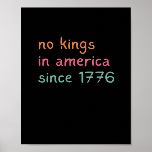 No Kings In America Since 1776 Freedom Anti Crown Poster (Voorkant)