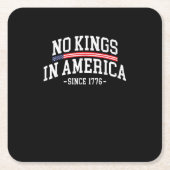 No Kings In America Since 1776 Freedom Spirit Look Kartonnen Onderzetters (Voorkant)