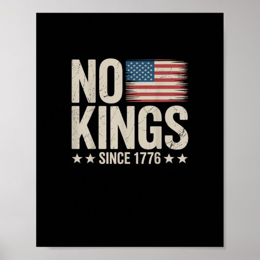 No Kings In America Since 1776 Freedom Spirit Look Poster (Voorkant)