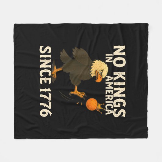 No Kings In America Since 1776 Funny Freedom Vibe Fleece Deken (Voorkant (Horizontaal))