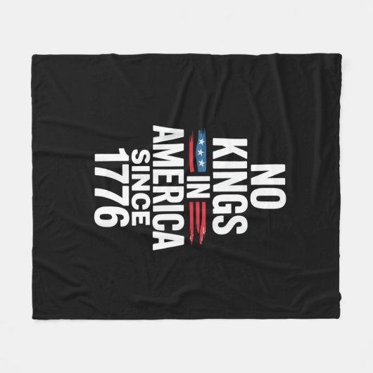 No Kings In America Since 1776 Minimal Clean Fleece Deken (Voorkant (Horizontaal))
