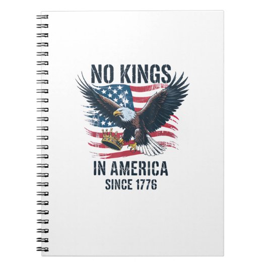 No Kings In America Since 1776 Minimal Clean Notitieboek (Voorkant)