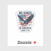 No Kings In America Since 1776 Minimal Clean Sticker (Vel)