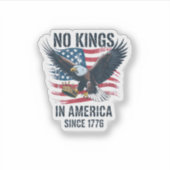 No Kings In America Since 1776 Minimal Clean Sticker (Voorkant)