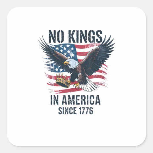 No Kings In America Since 1776 Minimal Clean Vierkante Sticker (Voorkant)
