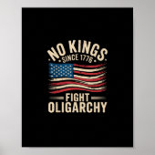 No Kings In America Since 1776  Oligarchy Patrioti Poster (Voorkant)