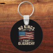No Kings In America Since 1776 Oligarchy Patrioti Sleutelhanger (Voorkant)