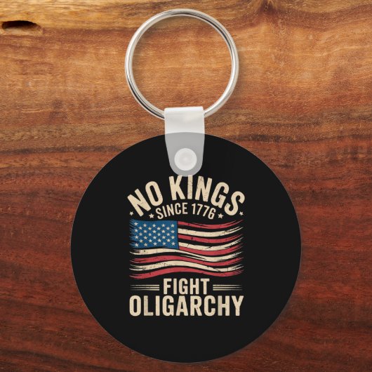 No Kings In America Since 1776  Oligarchy Patrioti Sleutelhanger (Voorkant)