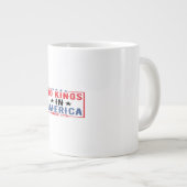 No Kings In America Since 1776 Patriotic Independe Grote Koffiekop (Voorkant rechts)